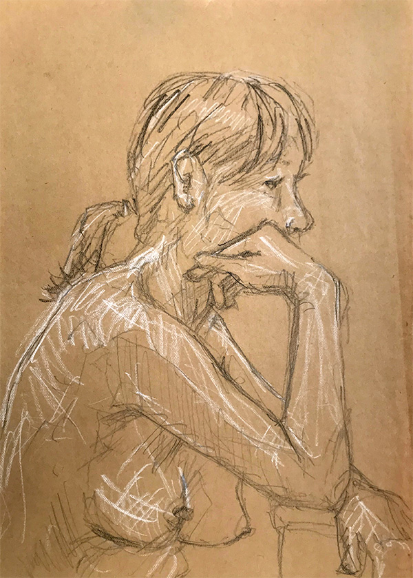 作品の元となったクロッキー